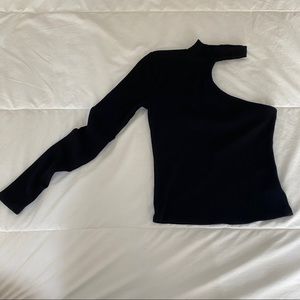 Urban Outfitters Black Peekaboo Shoulder Top